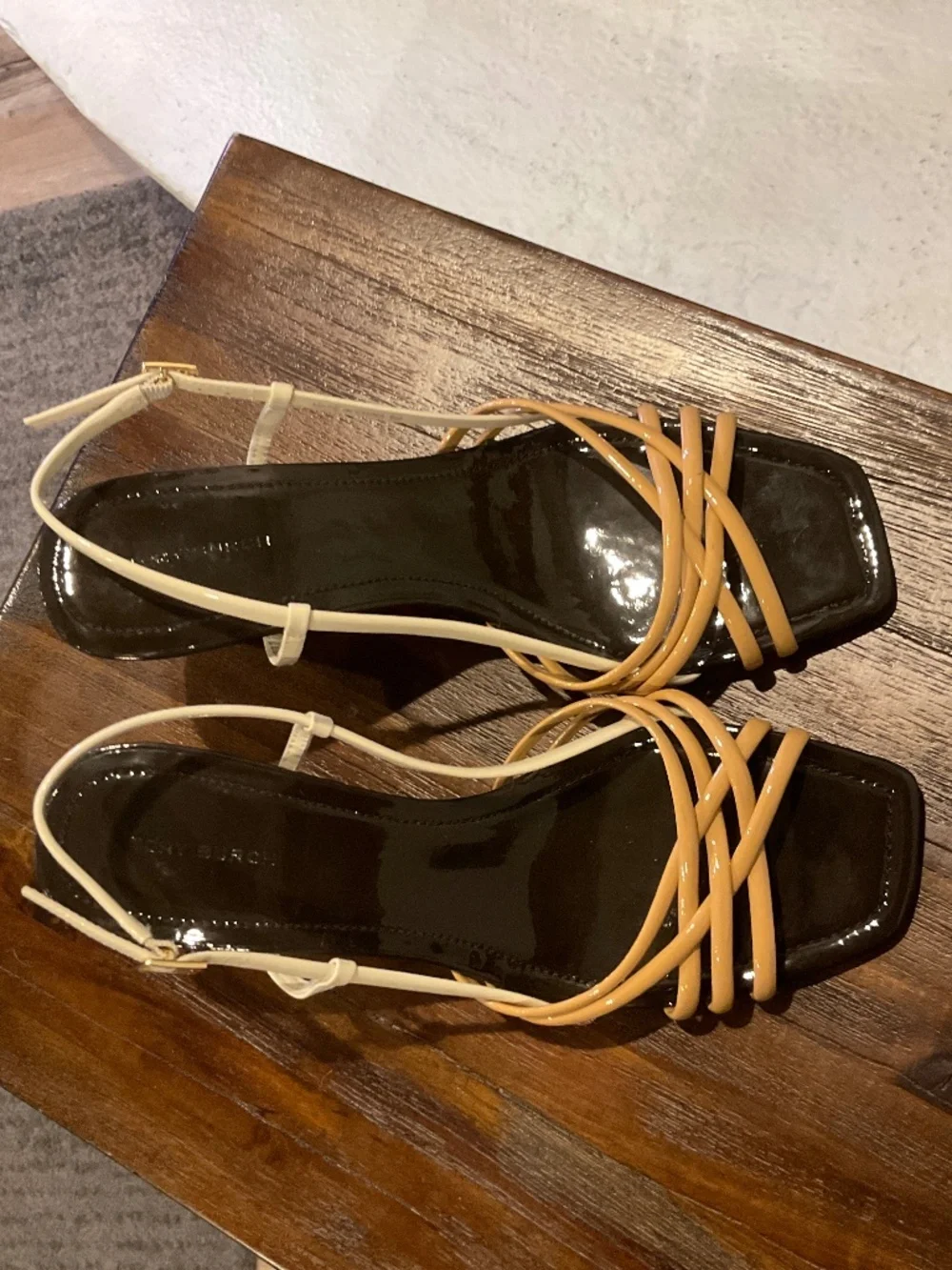 Tory Burch Multi-Strap Esppadrille Wedge Sandals Cantucci-Light Cream Size 9